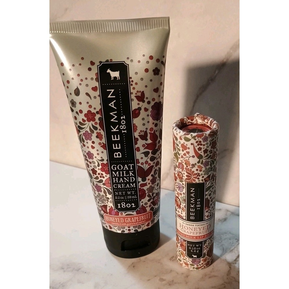 Beekman 1802 Honeyed Grapefruit Pure Goat‎ Hand Cream 2.0 oz & Lip Balm